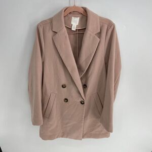 H&M Pink Polyester buttoned Winter Pea Coat Womens 6